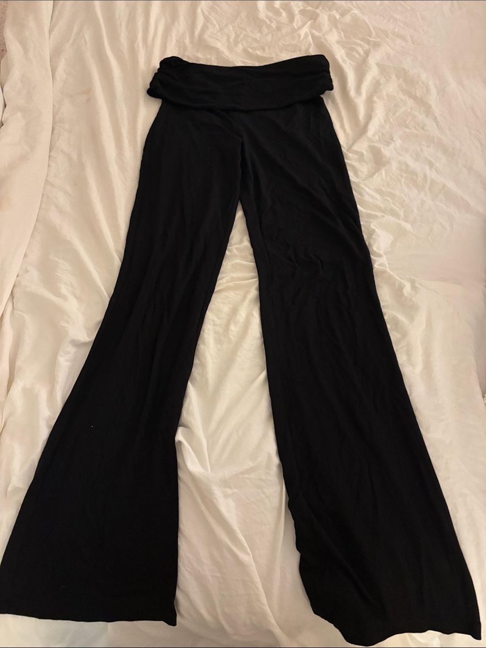 Garage Black Wide-Leg Foldover Waist Pants